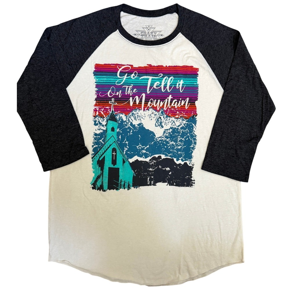 CRAZY TRAIN Go Tell It On‎ The Mountain Raglan T-Shirt Size M